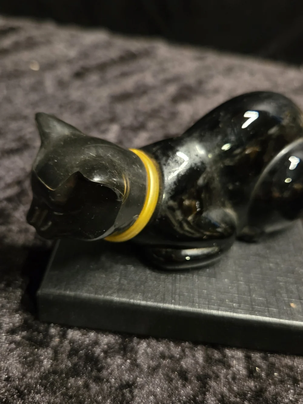 Vintage Avon Glass Black Cat Bottle Full Here's My Heart
